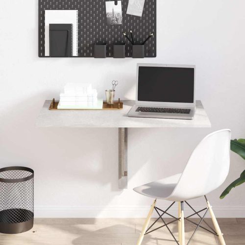  betonszürke szerelt fa összecsukható fali asztal 100x60x56 cm