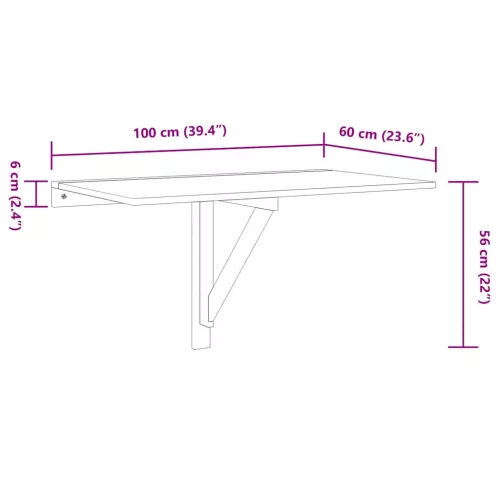  magasfényűfehér szerelt fa összecsukható fali asztal100x60x56cm