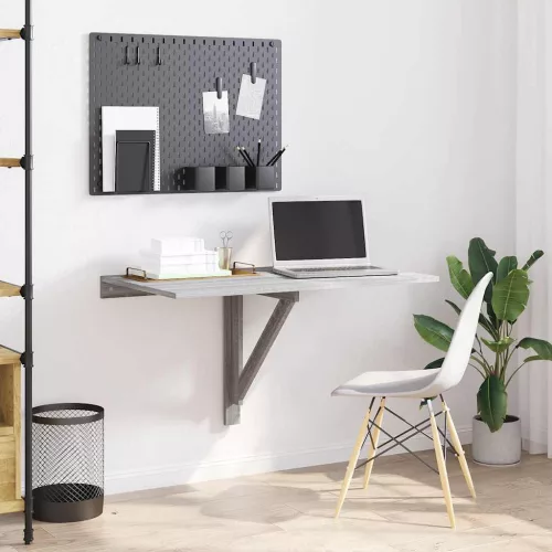  szürke sonoma szerelt fa összecsukható fali asztal 100x60x56 cm