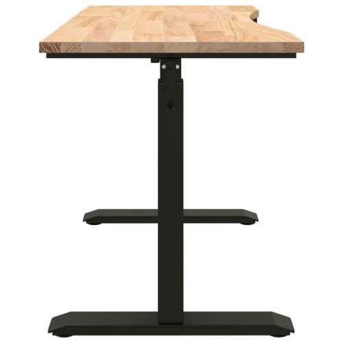  Asztal Fekete és természetes 120 x 60 cm Tömör Tölgyfa