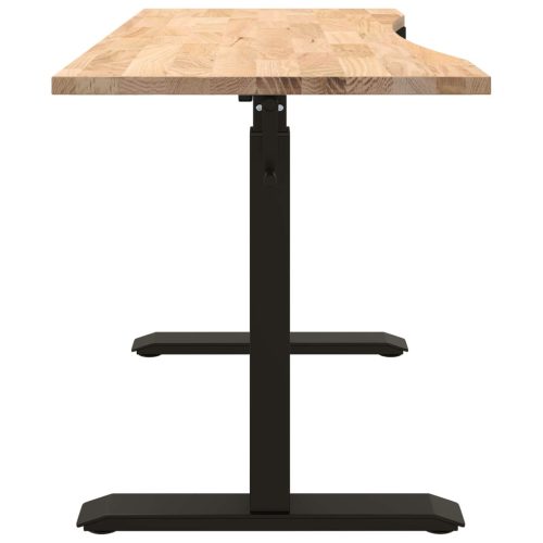  Asztal Fekete és természetes 140 x 60 cm Tömör Tölgyfa