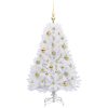  Műanyag Hajtogatós Karácsonyfa Fehér 120 cm PVC és Acél
