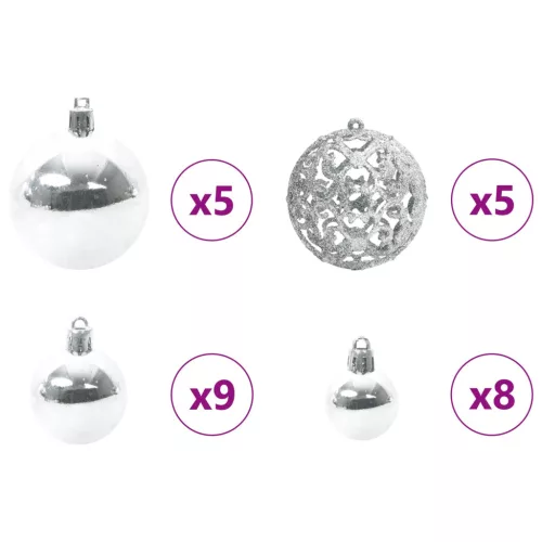  Műanyag Hajtogatós Karácsonyfa Fehér 150 cm PVC és Acél