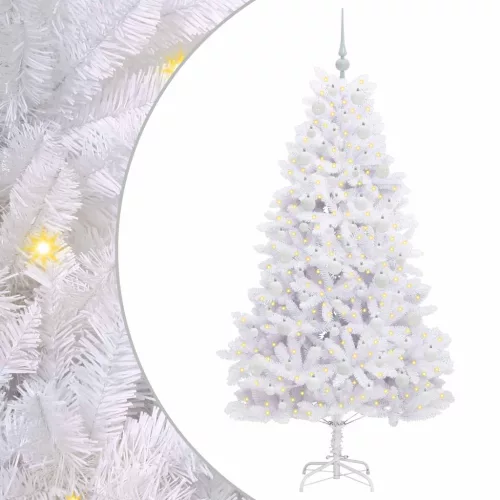  Műanyag Hajtogatós Karácsonyfa Fehér 180 cm PVC és Acél