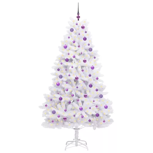  Műanyag Hajtogatós Karácsonyfa Fehér 210 cm PVC és Acél