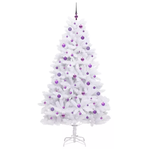  Műanyag Hajtogatós Karácsonyfa Fehér 210 cm PVC és Acél