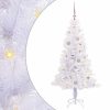  Mű karácsonyfa 150 LED-del állvánnyal Fehér 150 cm PVC és Acél