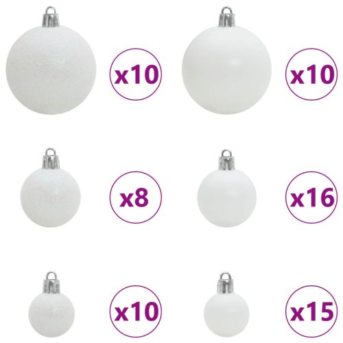  Mű karácsonyfa 300 LED-del állvánnyal Fehér 210 cm PVC és Acél