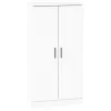  magasfényű fehér szerelt fa cipőszekrény 55 x 35 x 108 cm