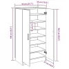  szürke sonoma színű szerelt fa cipősszekrény 55 x 35 x 108 cm