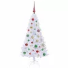  Mű karácsonyfa 150 LED-del állvánnyal Fehér 120 cm PVC és Acél