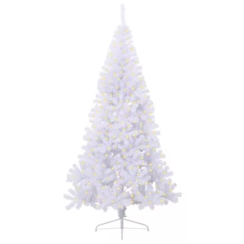  Mű karácsonyfa 300 LED-del állvánnyal Fehér 240 cm PVC és Acél