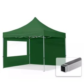   TP 3x3m összecsukható alumínium pavilon, 2 db oldalfallal - zöld