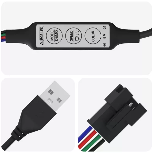  LED szalag 4 pcs Fekete és Átlátszó 35 x 0,8 x 0,3 cm