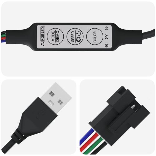  LED szalag 4 pcs Fekete és Átlátszó 75 x 0,8 x 0,3 cm