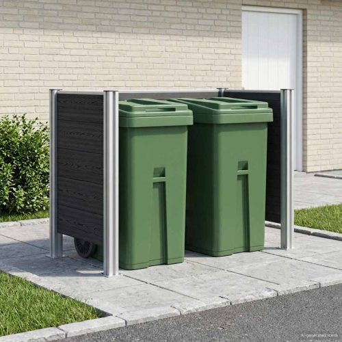  Hulladék Gyűjtő Kerítés Szürke 161 x 85 x 115 cm