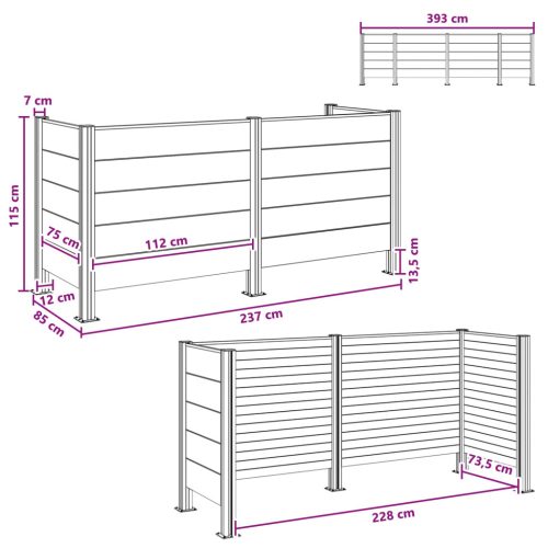  Hulladék Gyűjtő Kerítés Barna 237 x 85 x 115 cm