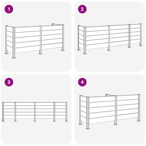  Hulladék Gyűjtő Kerítés Szürke 237 x 85 x 115 cm
