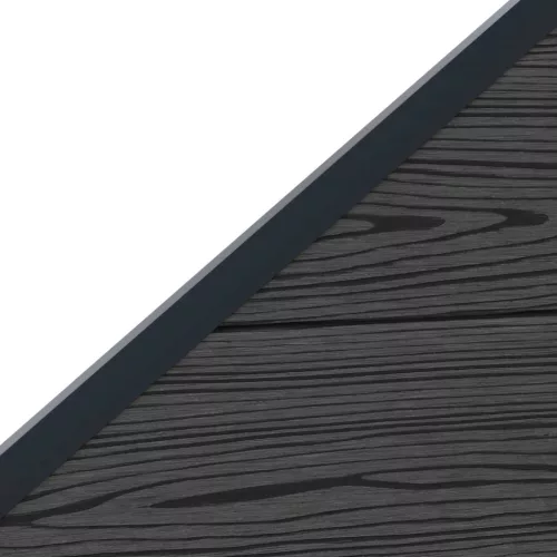  Kerítéselem 10 pcs WPC és Alumínium Fekete