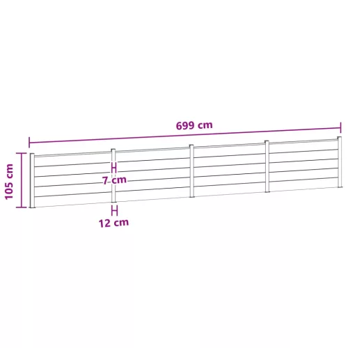  Kerítéselem 4 pcs WPC és Alumínium Barna