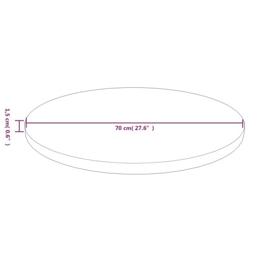 világosbarna kezelt tömör tölgyfa kerek asztallap Ø70x1,5 cm