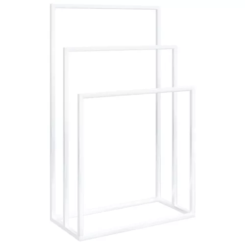  fehér vas szabadon álló törölközőtartó 48 x 24 x 79 cm