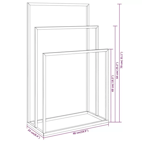  aranyszínű vas szabadon álló törölközőtartó 48 x 24 x 79 cm