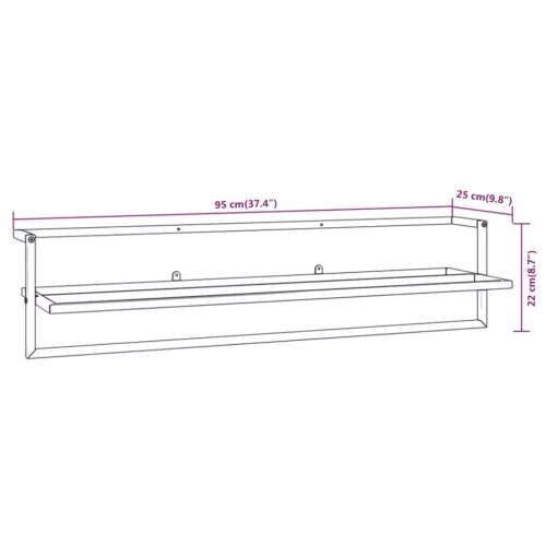  fehér vas törölközőtartó 95 x 25 x 22 cm