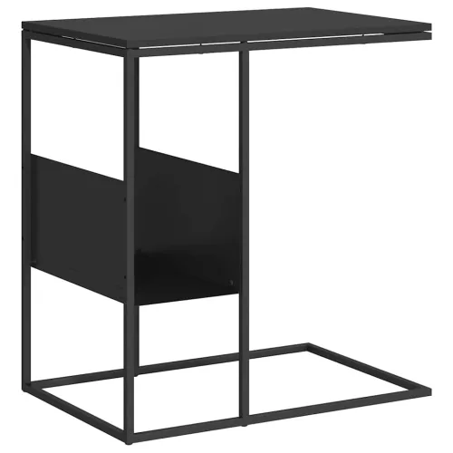  fekete szerelt fa kisasztal 55x36x59,5 cm