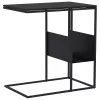  fekete szerelt fa kisasztal 55x36x59,5 cm