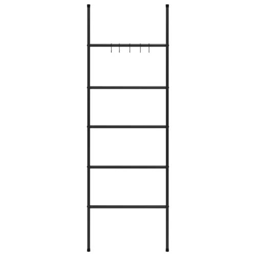  5 szintes fekete vas törölközőtartó létra 58 x 175 cm