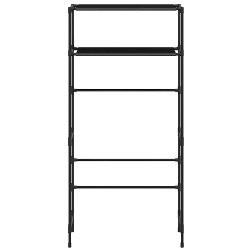  2 szintes fekete vas mosógép feletti tárolóállvány 69x28x143 cm
