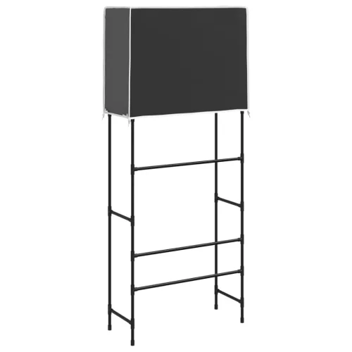  2 szintes fekete mosógép feletti tárolóállvány 71x29,5x170,5 cm