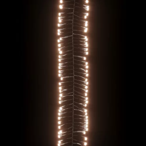 meleg fehér fényű fürtös PVC LED-szalag 400 LED-del 7,4 m