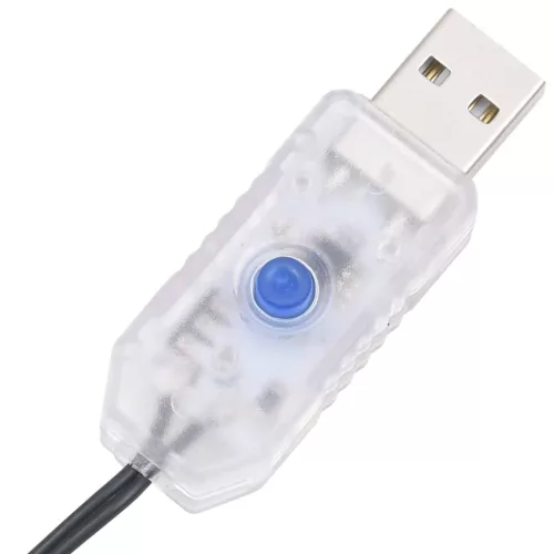  hideg fehér fényű fürtös PVC LED-szalag 400 LED-del 7,4 m