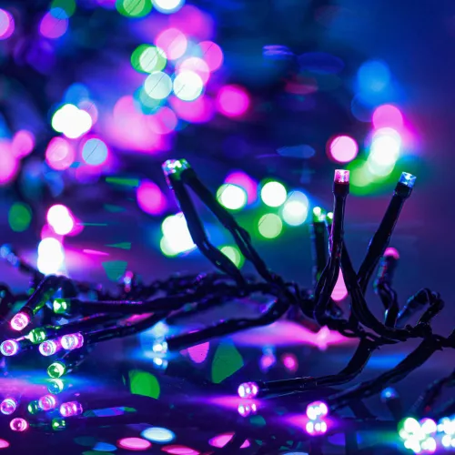  színes pasztell fényű fürtös PVC LED-szalag 3000 LED-del 23 m