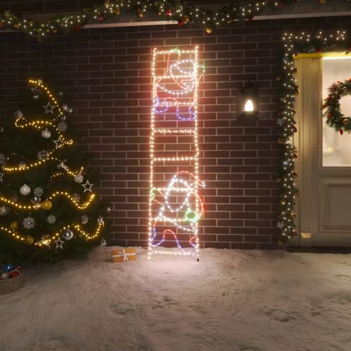  összecsukható Mikulás a létrán figura 552 LED-del 50 x 200 cm