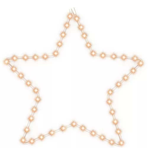  karácsonyi csillag 48 meleg fehér LED-del 56 cm