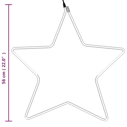  karácsonyi csillag 48 meleg fehér LED-del 56 cm