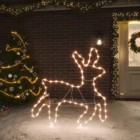    meleg fehér karácsonyi rénszarvasfigura 72 LED 57 x 55 x 4,5 cm