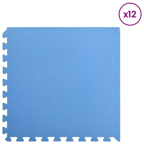  Puzzle edzőszőnyegek 12 pcs Kék 4,32 ㎡ EVA hab
