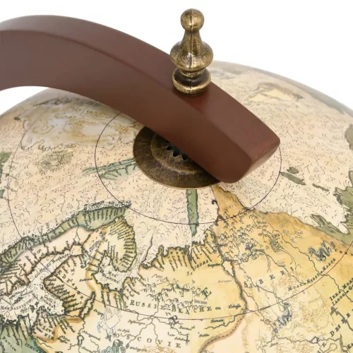  barna földgömb alakú tömör eukaliptuszfa bárszekrény/bortartó