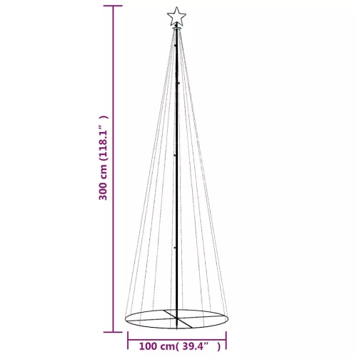  kúp alakú karácsonyfa 310 meleg fehér LED-del 100 x 300 cm