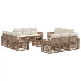    Kerti Kanapé Szett 13 pcs Beige és Krémszínű polirattan