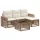  Kerti Kanapé Szett 5 pcs Beige és Krémszínű polirattan