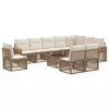  Kerti Kanapé Szett 11 pcs Beige és Krémszínű polirattan