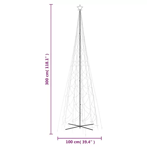  kúp alakú karácsonyfa 3000 kék LED-del 230 x 800 cm