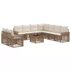  Kerti Kanapé Szett 10 pcs Beige és Krémszínű polirattan