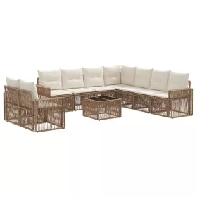    Kerti Kanapé Szett 10 pcs Beige és Krémszínű polirattan