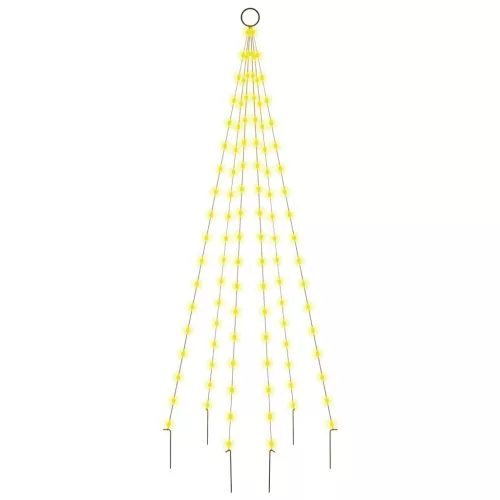  karácsonyfa zászlórúdon 108 meleg fehér LED-del 180 cm